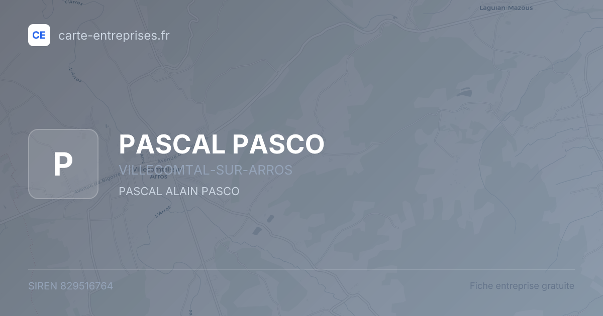 PASCAL PASCO — 829516764 — fiche entreprise
