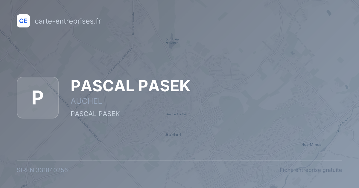 PASCAL PASEK — 331840256 — fiche entreprise