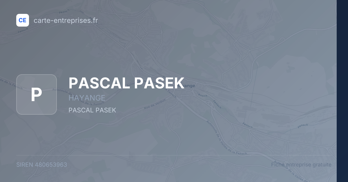 PASCAL PASEK — 480653963 — fiche entreprise