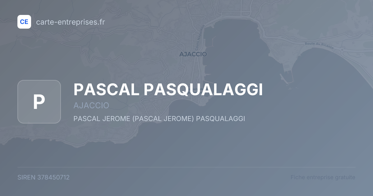 PASCAL PASQUALAGGI — 378450712 — fiche entreprise