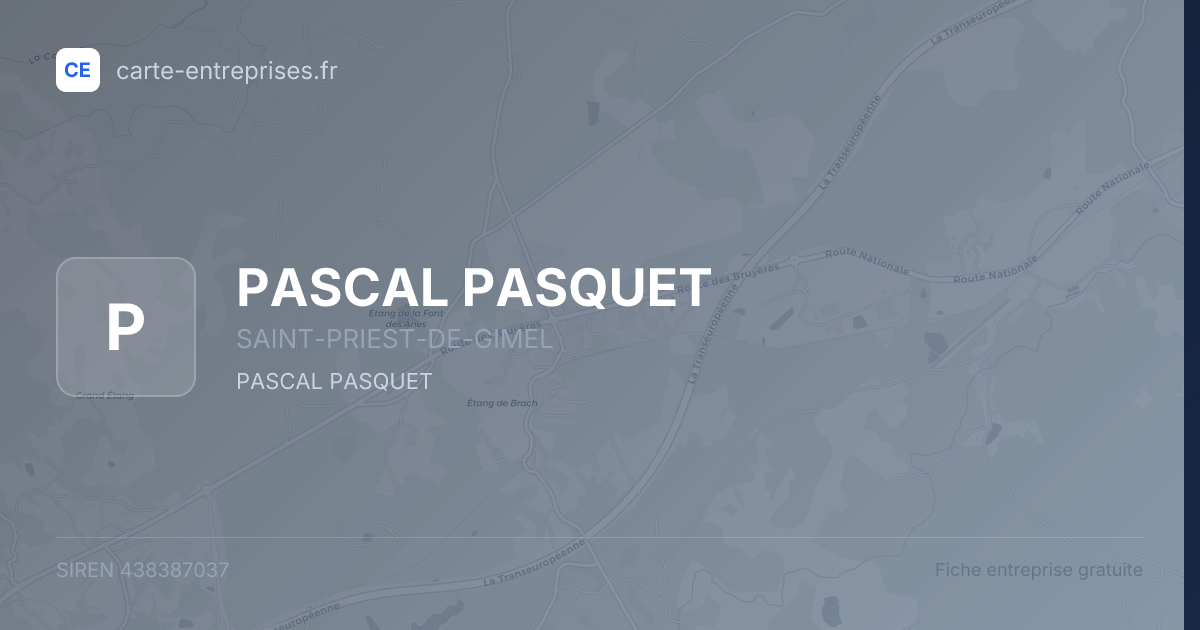 PASCAL PASQUET — 438387037 — fiche entreprise