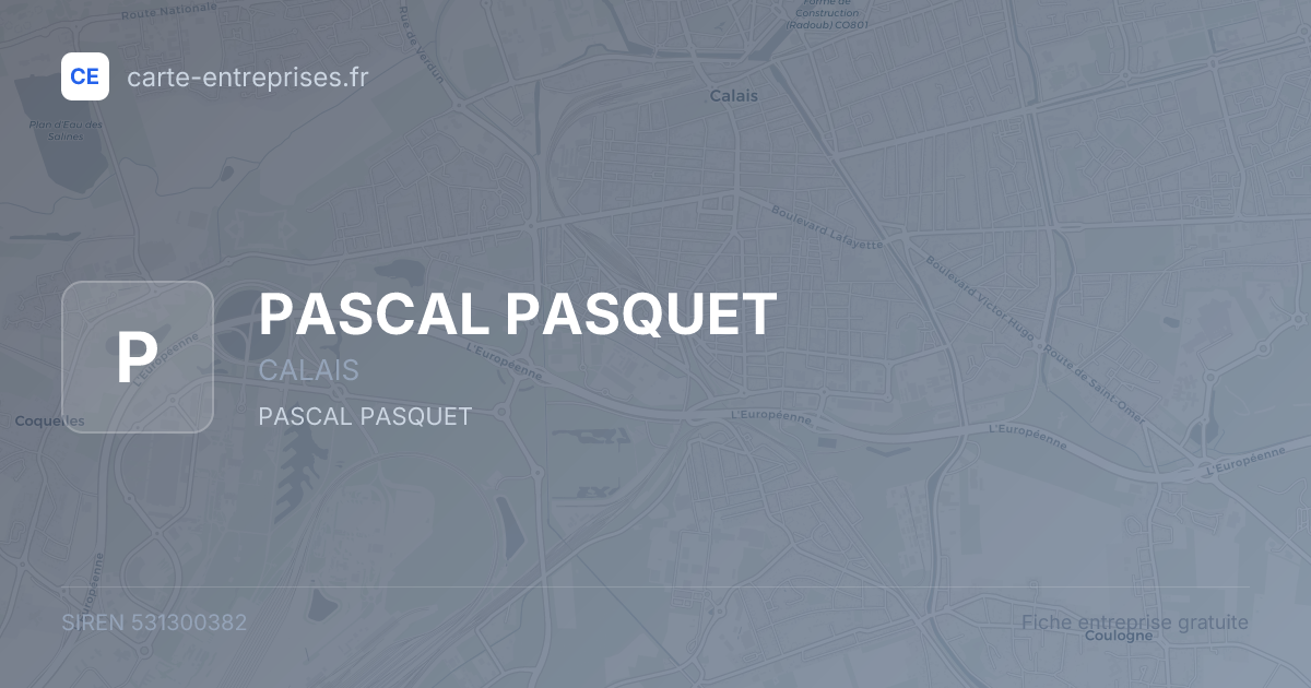 PASCAL PASQUET — 531300382 — fiche entreprise