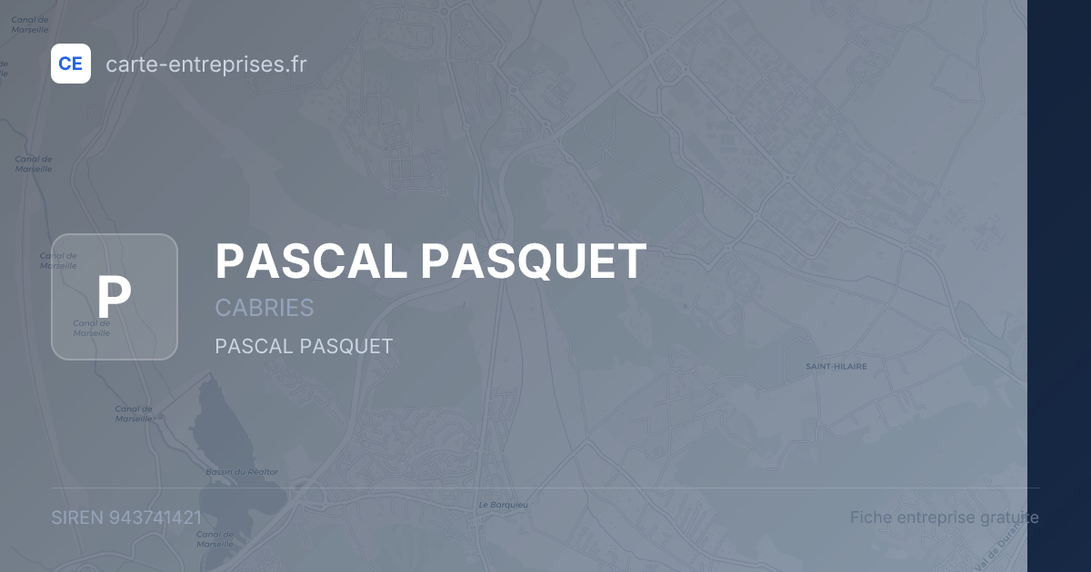 PASCAL PASQUET — 943741421 — fiche entreprise