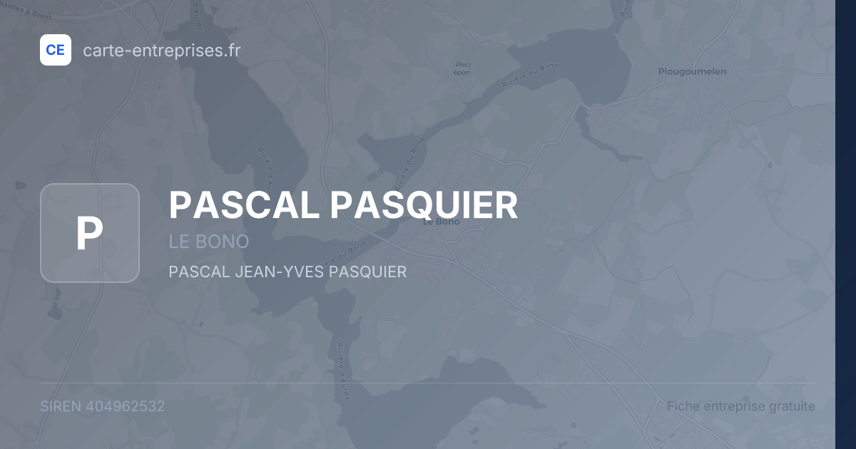 PASCAL PASQUIER — 404962532 — fiche entreprise