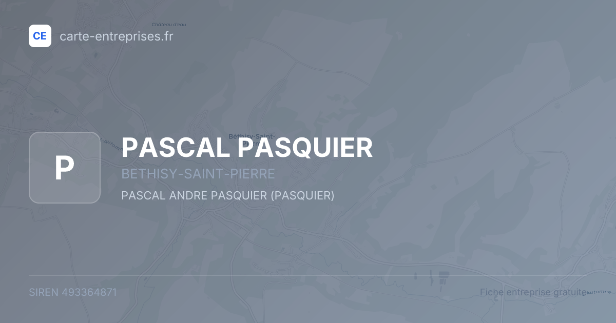 PASCAL PASQUIER — 493364871 — fiche entreprise