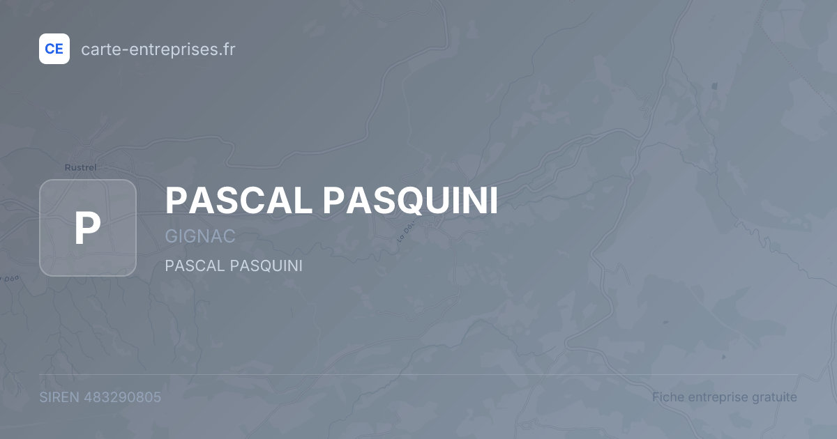 PASCAL PASQUINI — 483290805 — fiche entreprise
