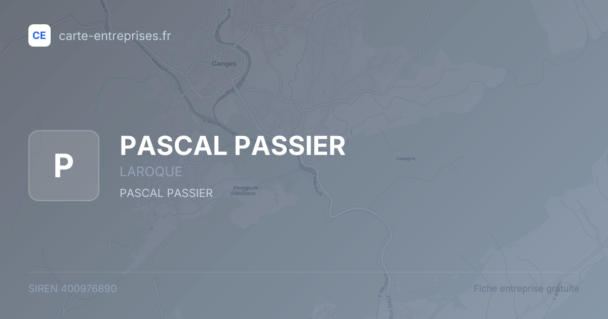 PASCAL PASSIER — 400976890 — fiche entreprise