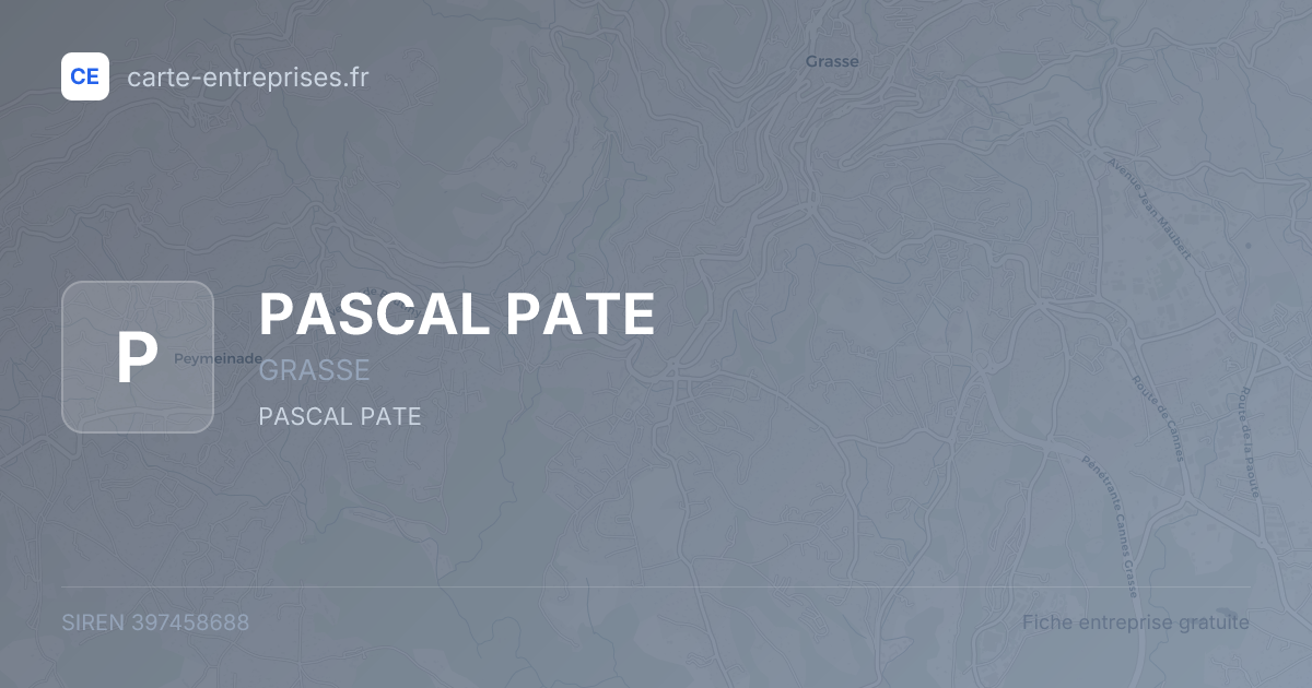 PASCAL PATE — 397458688 — fiche entreprise