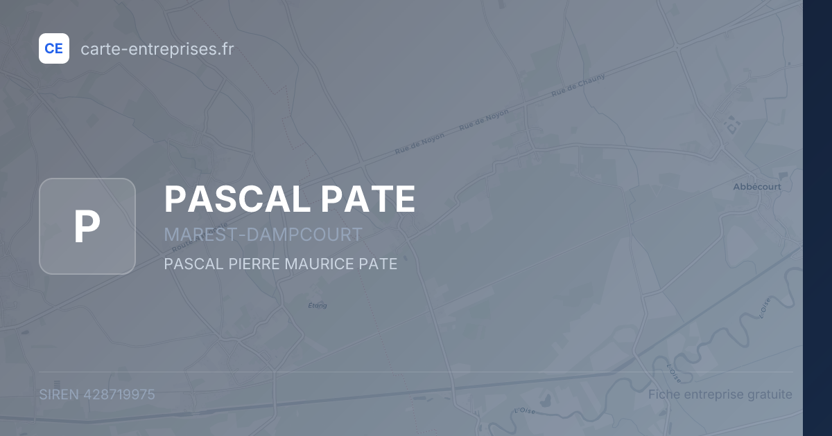 PASCAL PATE — 428719975 — fiche entreprise