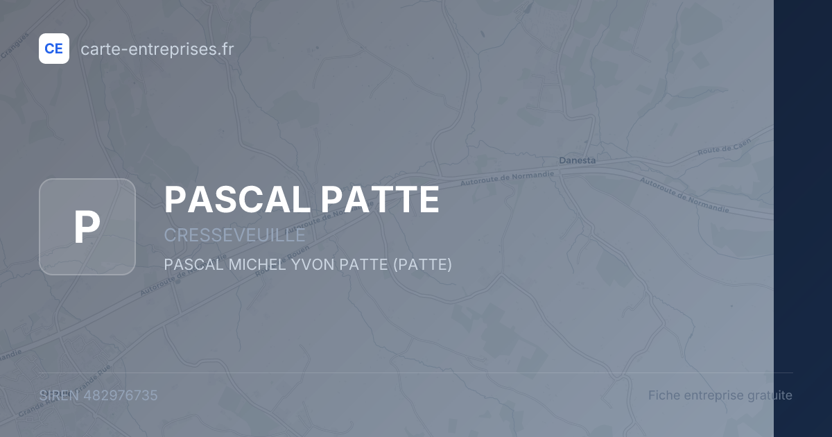 PASCAL PATTE — 482976735 — fiche entreprise