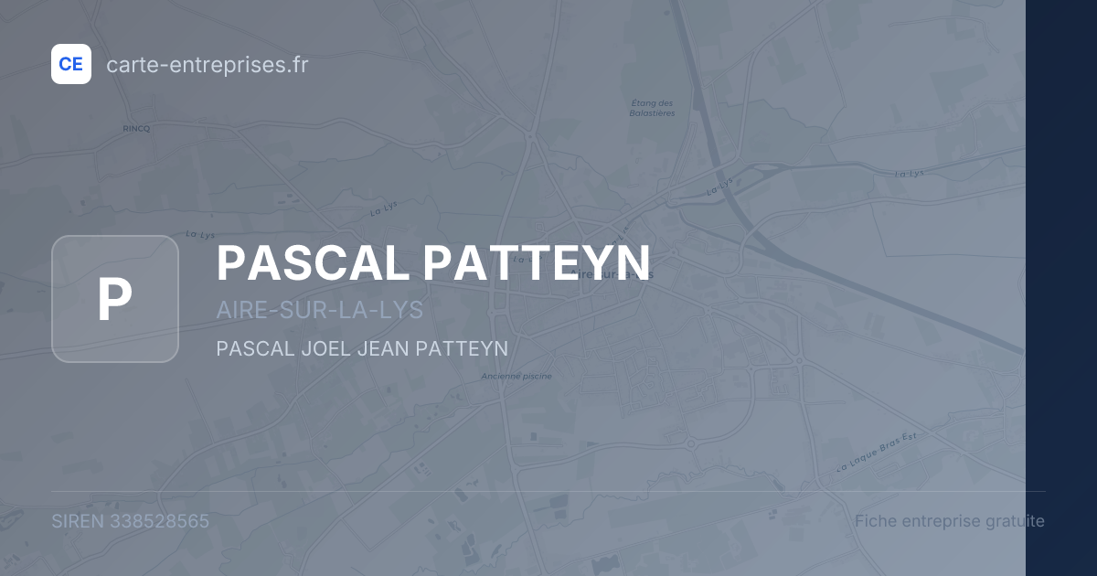 PASCAL PATTEYN — 338528565 — fiche entreprise