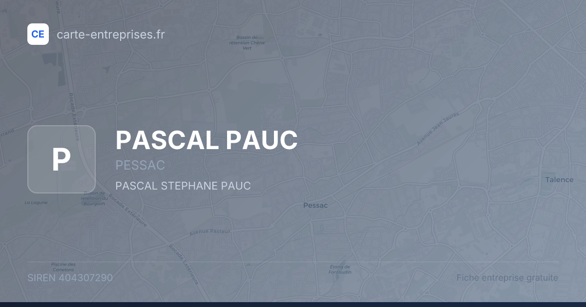 PASCAL PAUC — 404307290 — fiche entreprise