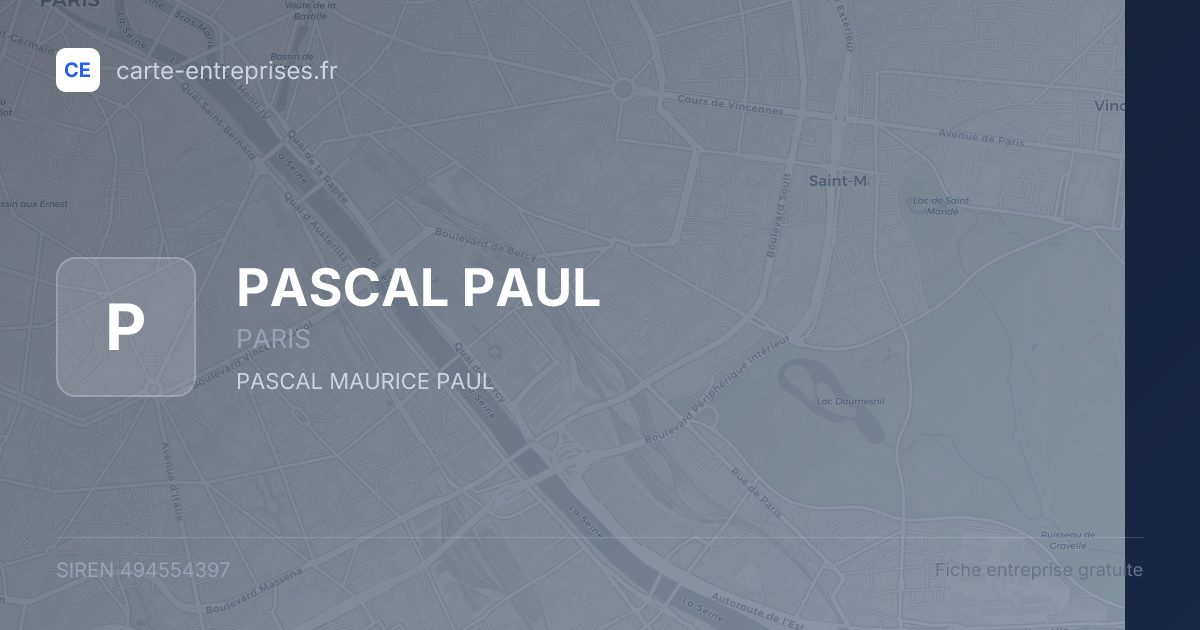 PASCAL PAUL — 494554397 — fiche entreprise