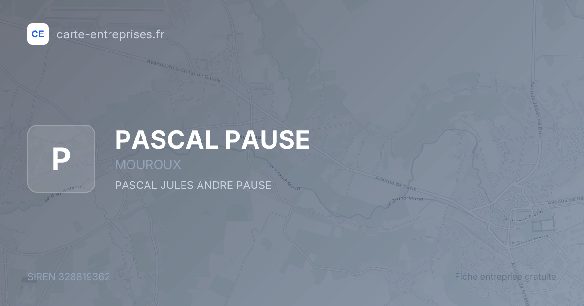 PASCAL PAUSE — 328819362 — fiche entreprise