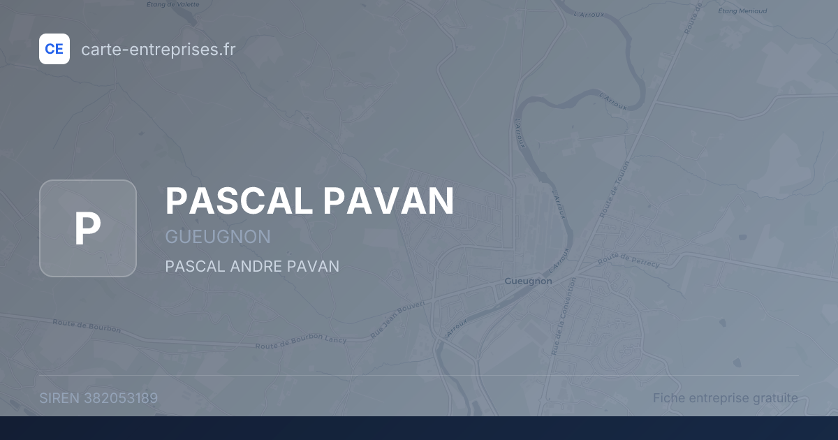 PASCAL PAVAN — 382053189 — fiche entreprise