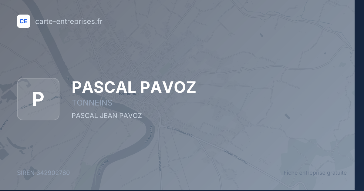 PASCAL PAVOZ — 342902780 — fiche entreprise