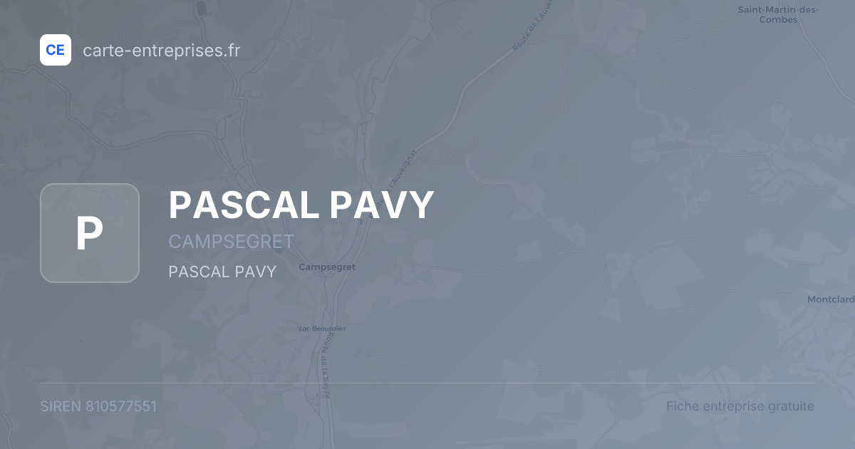 PASCAL PAVY — 810577551 — fiche entreprise