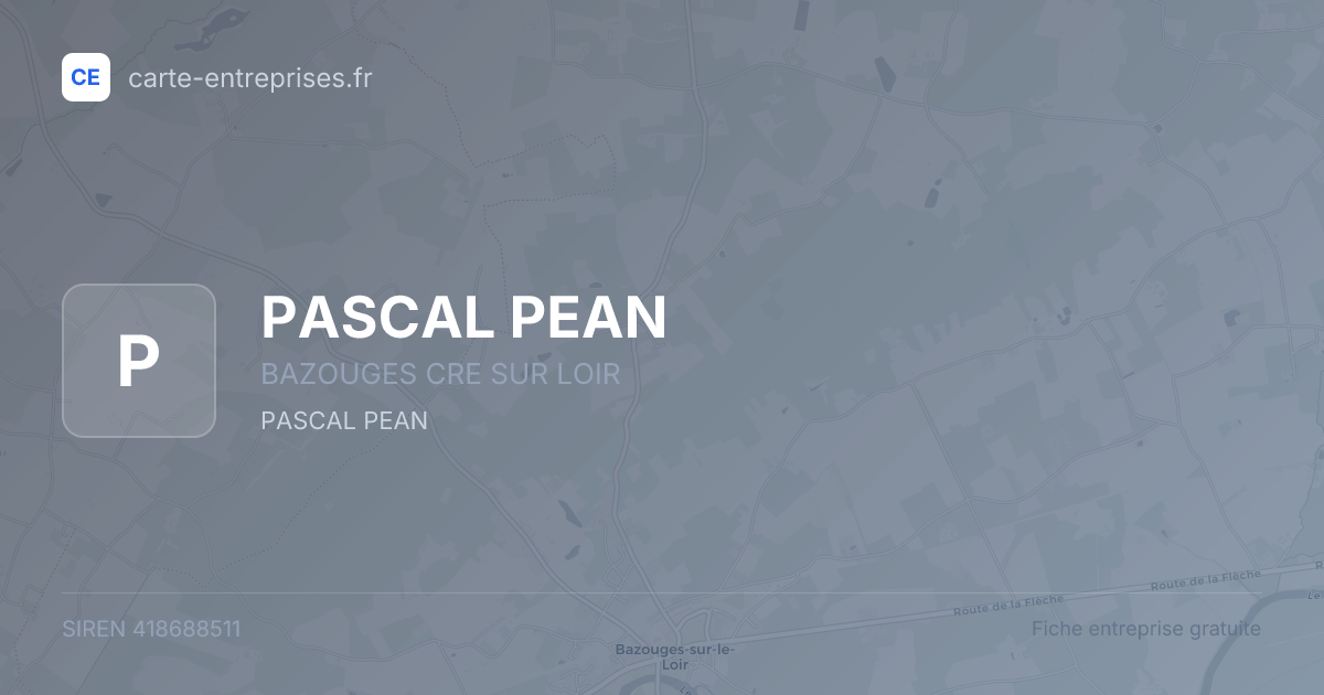 PASCAL PEAN — 418688511 — fiche entreprise