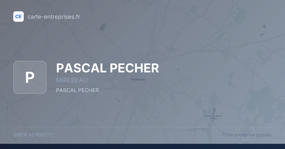 PASCAL PECHER — 401656772 — fiche entreprise
