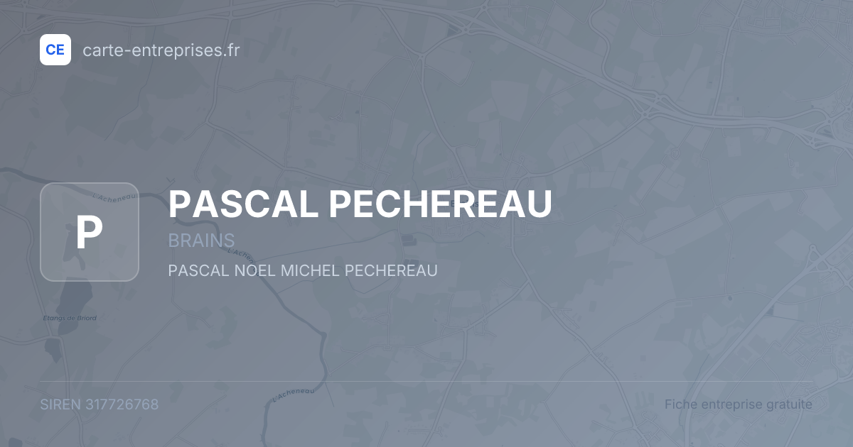 PASCAL PECHEREAU — 317726768 — fiche entreprise