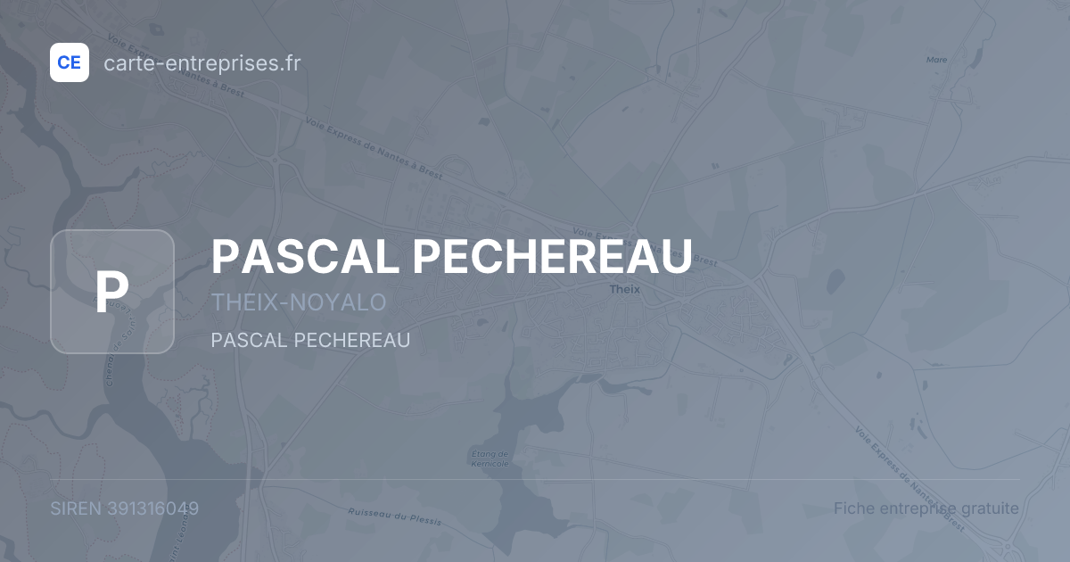 PASCAL PECHEREAU — 391316049 — fiche entreprise