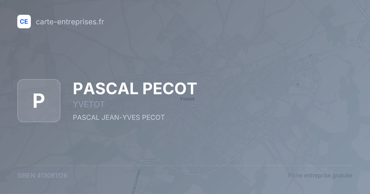 PASCAL PECOT — 413081126 — fiche entreprise
