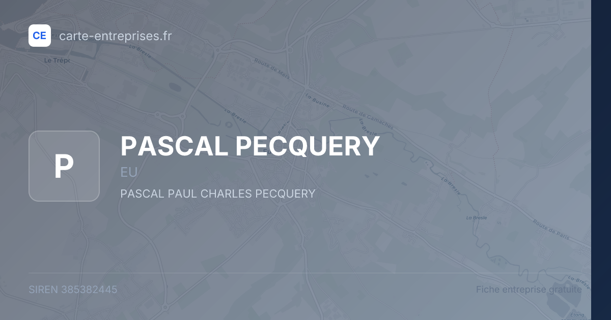 PASCAL PECQUERY — 385382445 — fiche entreprise
