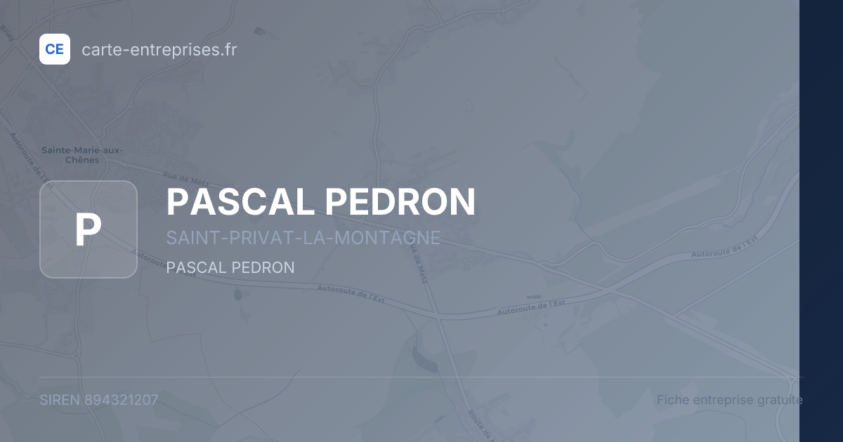 PASCAL PEDRON — 894321207 — fiche entreprise