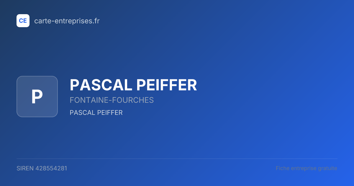 PASCAL PEIFFER — 428554281 — fiche entreprise