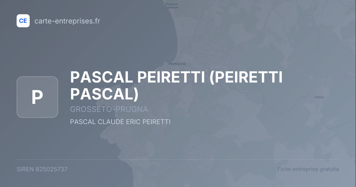 PASCAL PEIRETTI (PEIRETTI PASCAL) — 825025737 — fiche entreprise