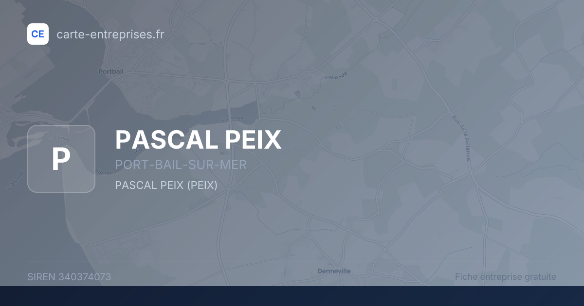 PASCAL PEIX — 340374073 — fiche entreprise