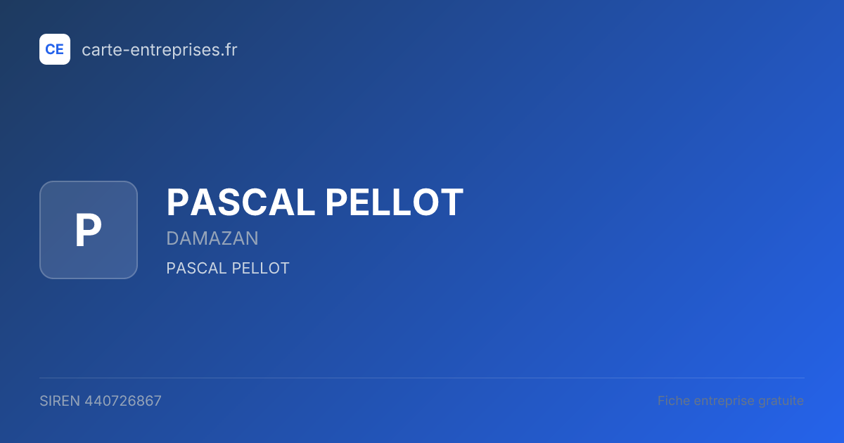 PASCAL PELLOT — 440726867 — fiche entreprise