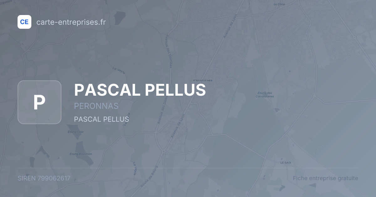 PASCAL PELLUS — 799062617 — fiche entreprise