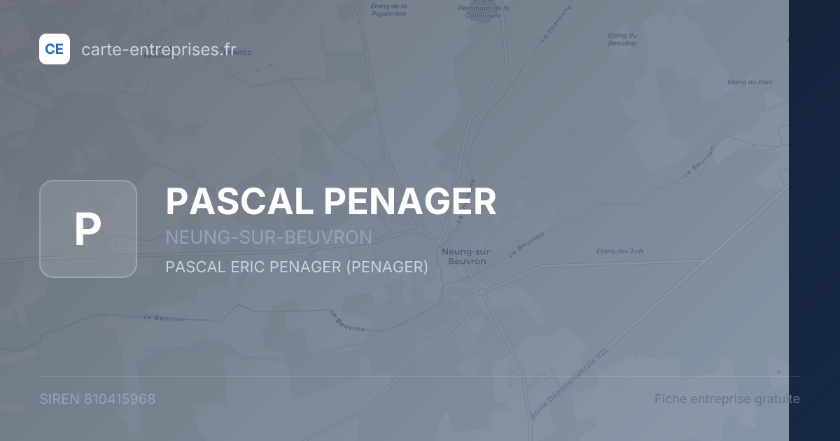PASCAL PENAGER — 810415968 — fiche entreprise