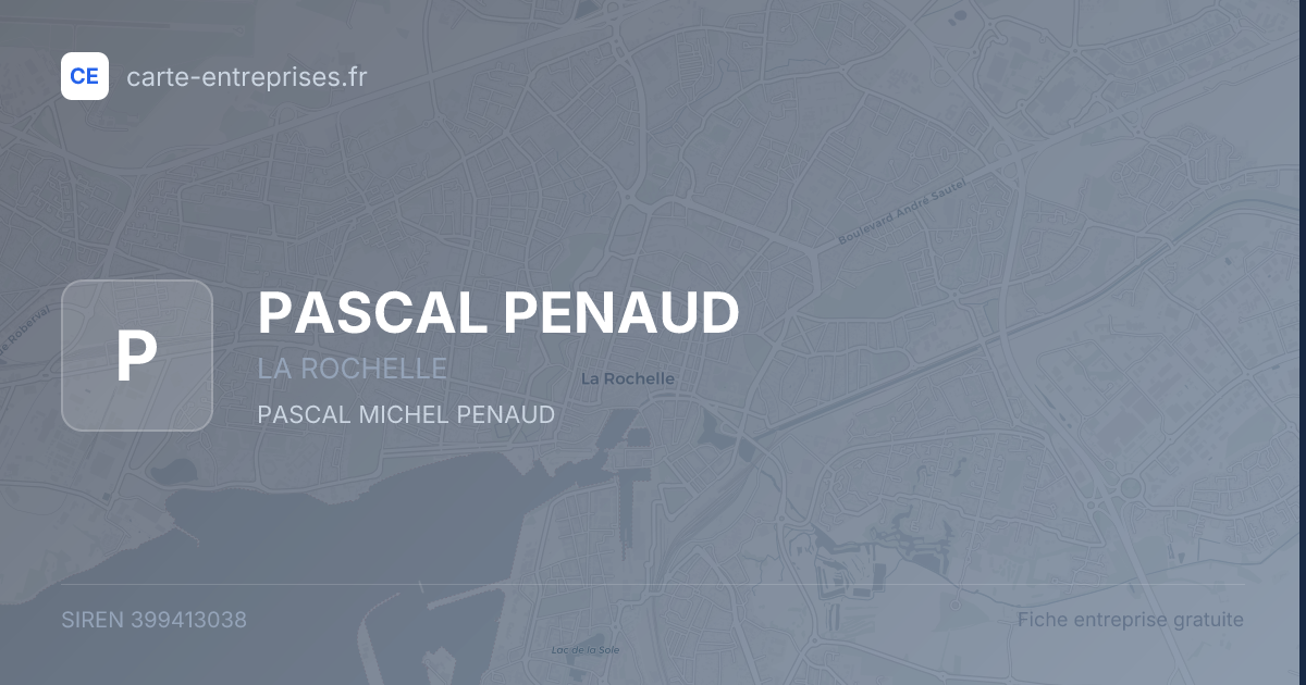 PASCAL PENAUD — 399413038 — fiche entreprise