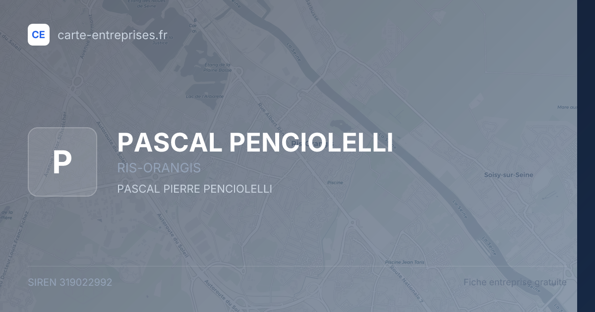 PASCAL PENCIOLELLI — 319022992 — fiche entreprise