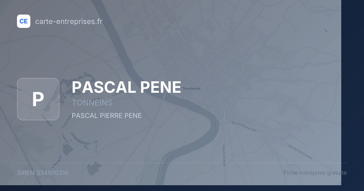 PASCAL PENE — 334970316 — fiche entreprise