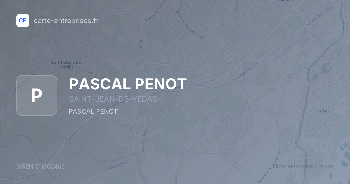 PASCAL PENOT — 511862468 — fiche entreprise