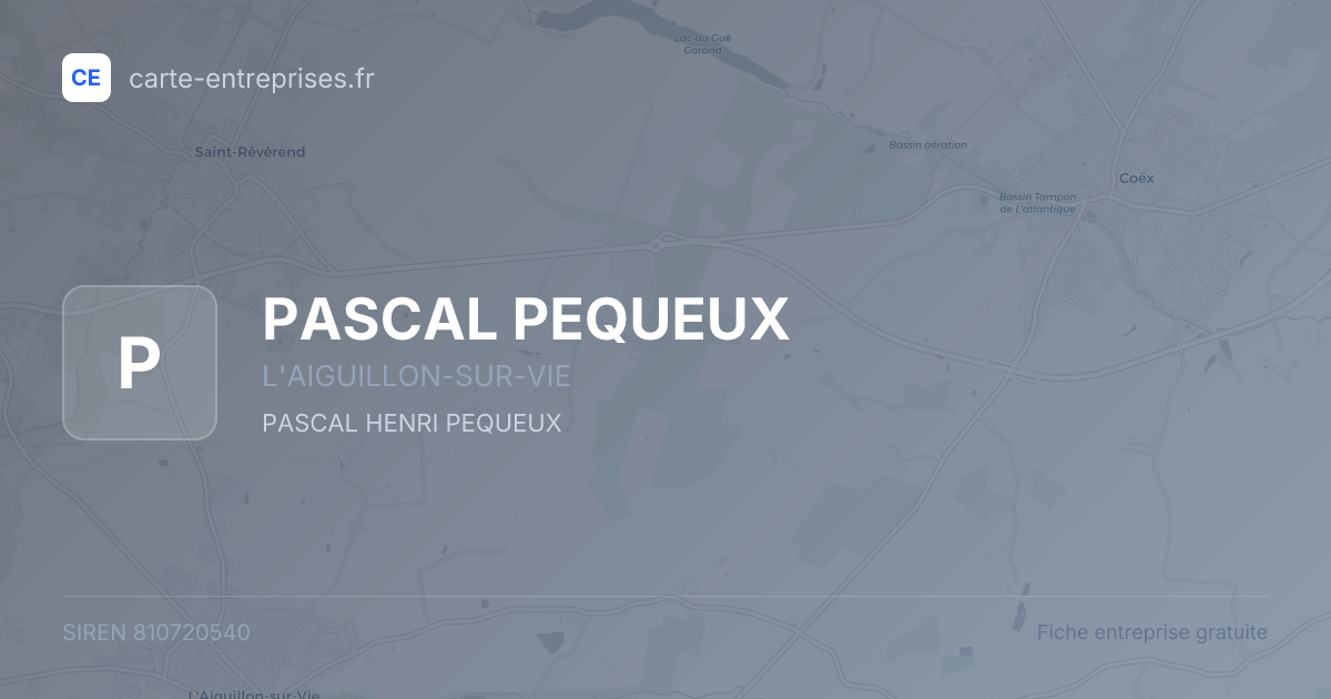 PASCAL PEQUEUX — 810720540 — fiche entreprise