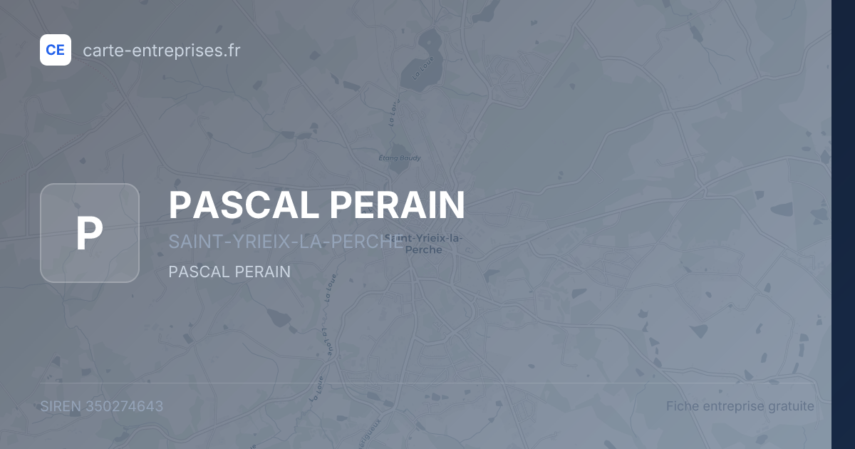 PASCAL PERAIN — 350274643 — fiche entreprise