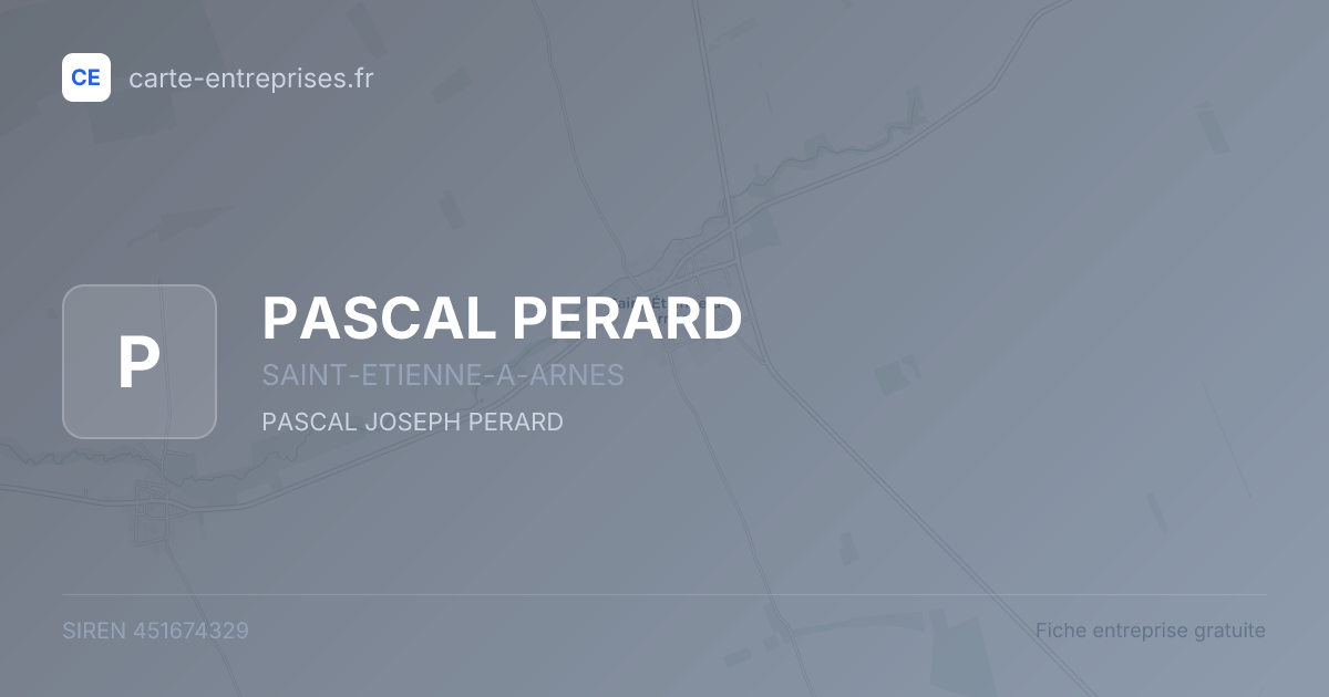 PASCAL PERARD — 451674329 — fiche entreprise