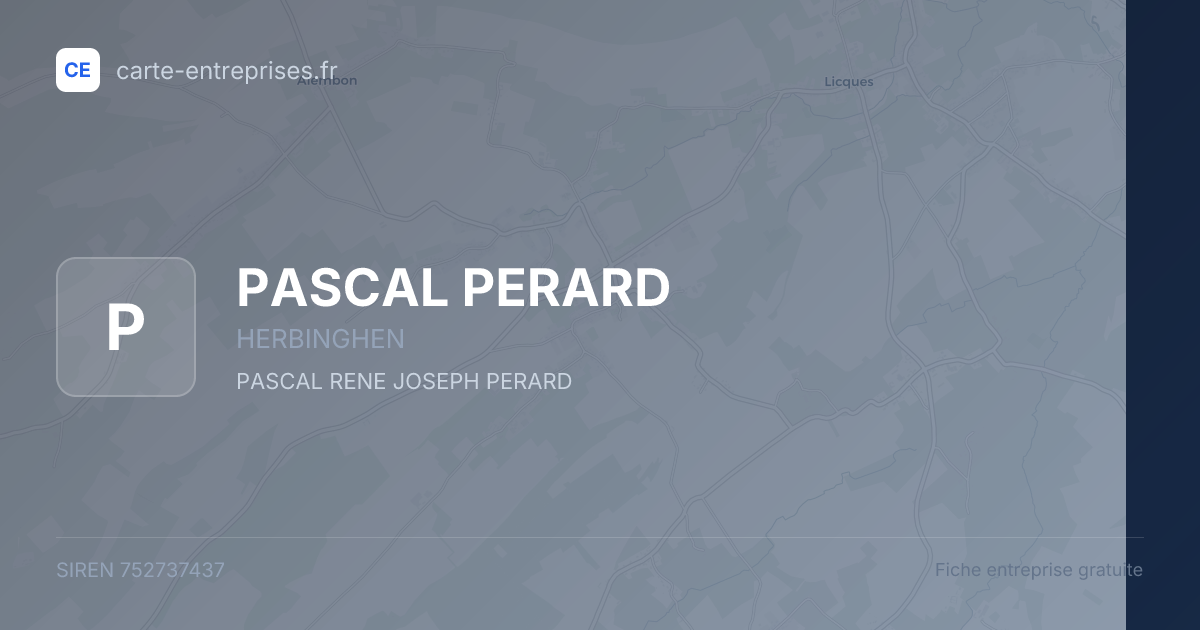 PASCAL PERARD — 752737437 — fiche entreprise