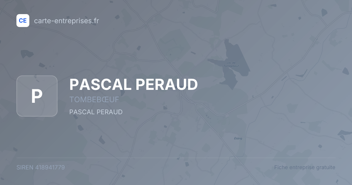PASCAL PERAUD — 418941779 — fiche entreprise