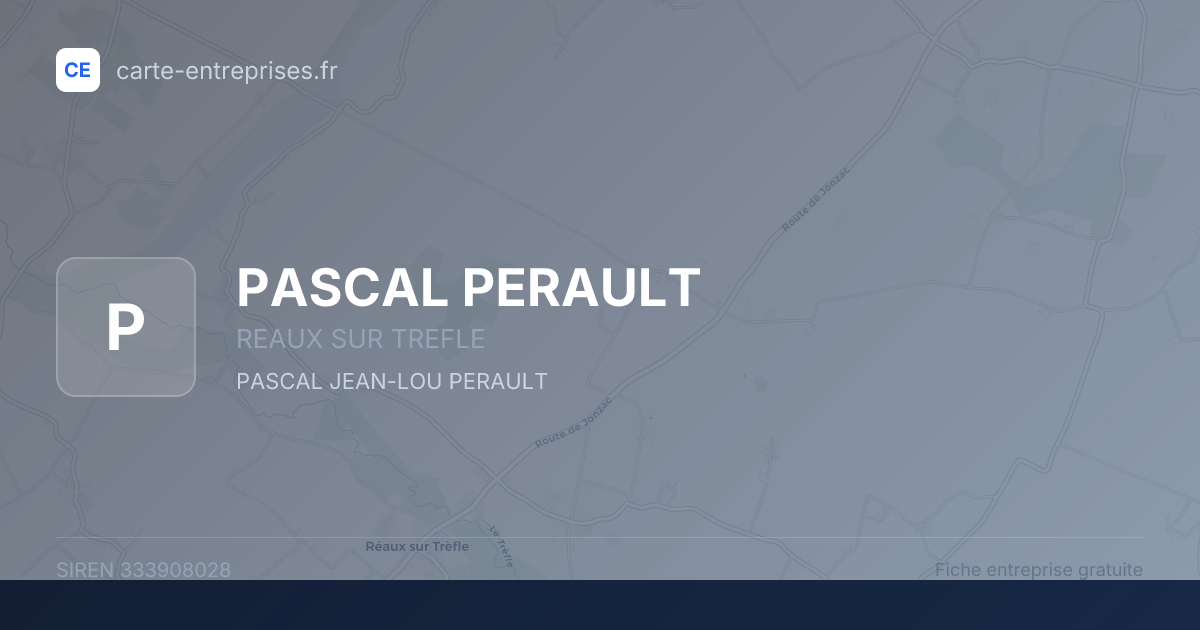 PASCAL PERAULT — 333908028 — fiche entreprise