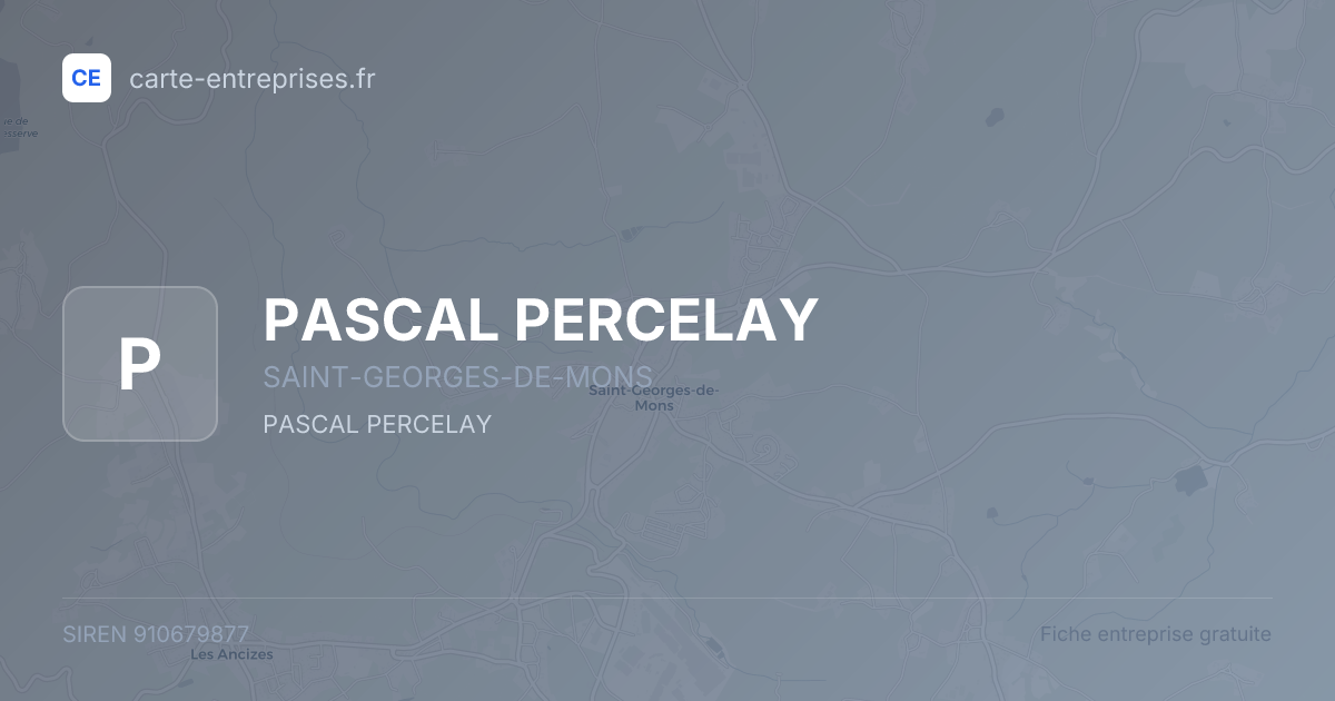 PASCAL PERCELAY — 910679877 — fiche entreprise