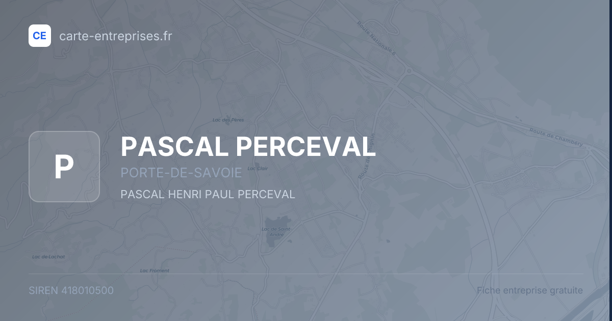 PASCAL PERCEVAL — 418010500 — fiche entreprise
