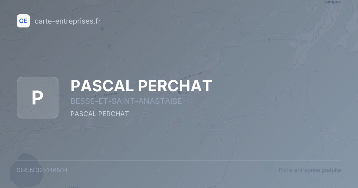 PASCAL PERCHAT — 325146504 — fiche entreprise