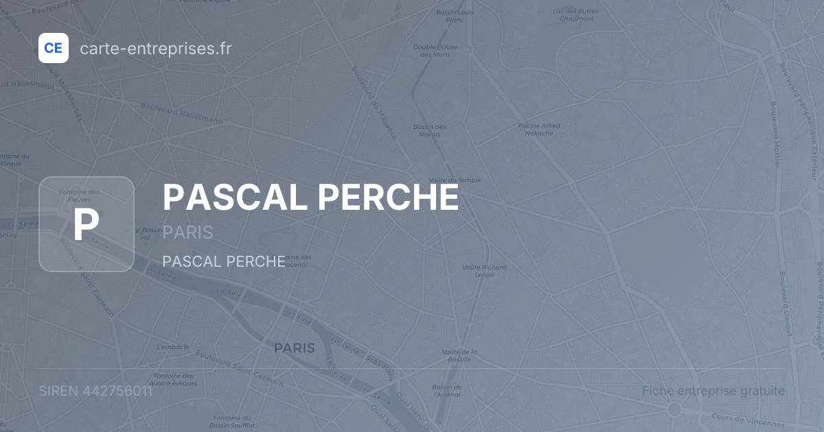 PASCAL PERCHE — 442756011 — fiche entreprise