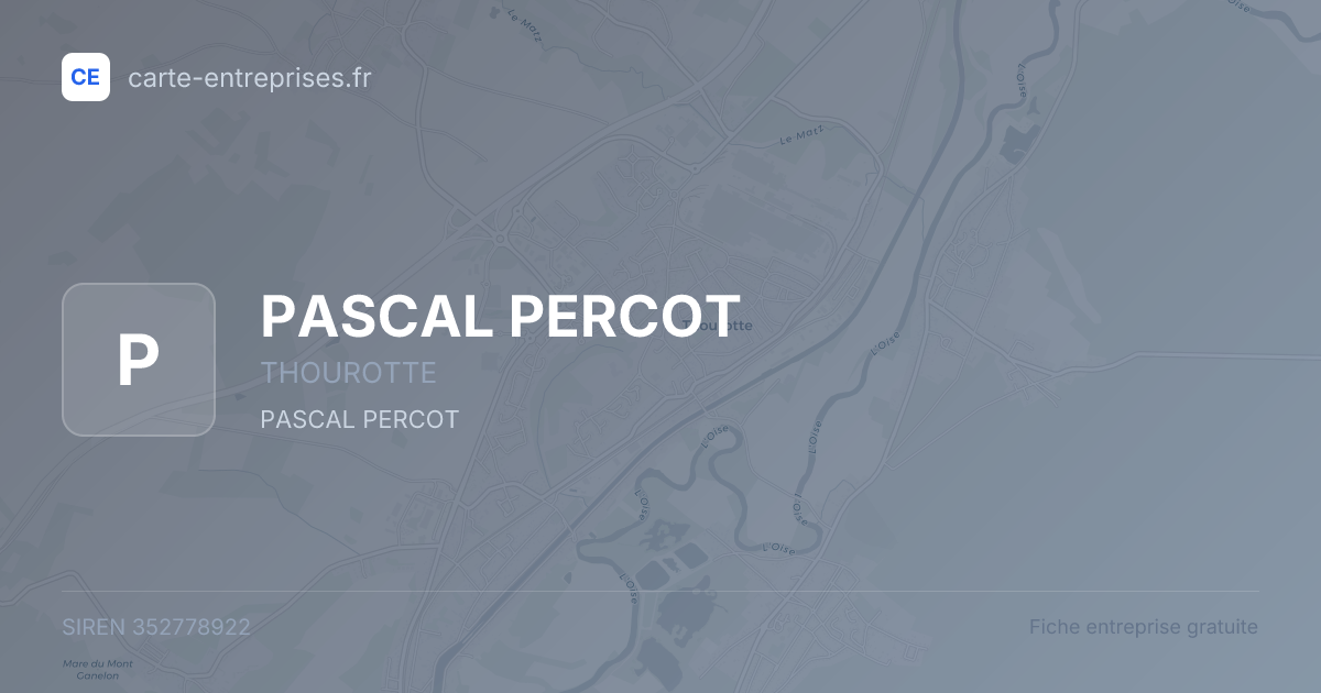PASCAL PERCOT — 352778922 — fiche entreprise