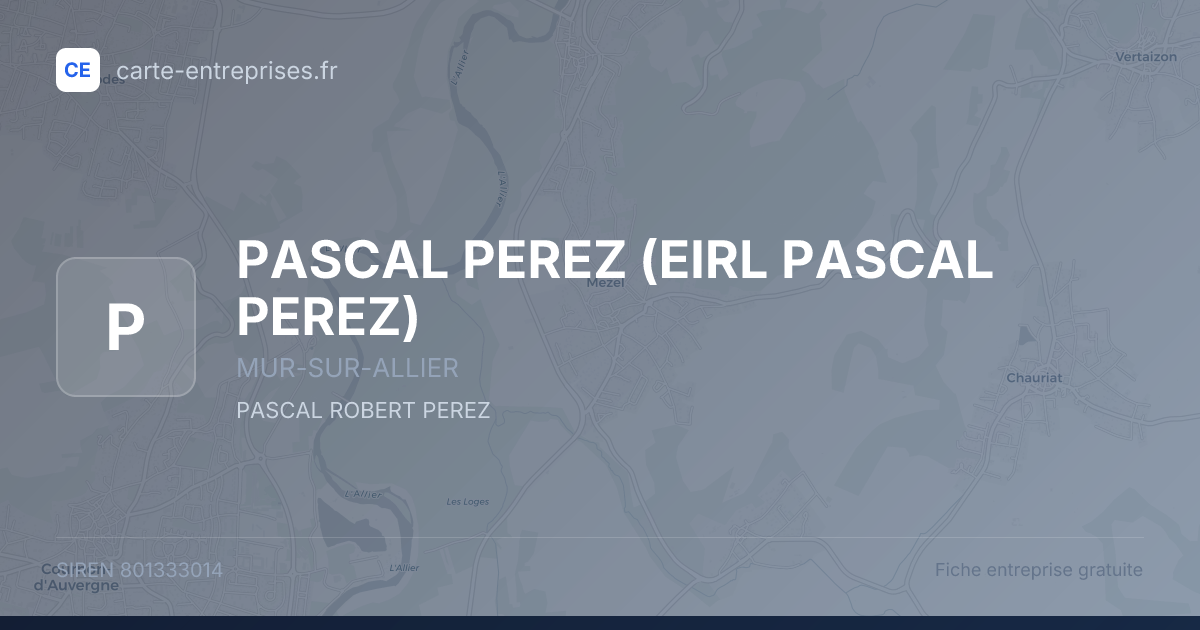 PASCAL PEREZ (EIRL PASCAL PEREZ) — 801333014 — fiche entreprise